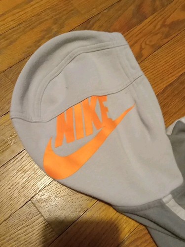 NIKE Boys' Zip Up Hoodie Size 6 M Grey & White , Orange Logo Accents , 110-116CM - Picture 3 of 6