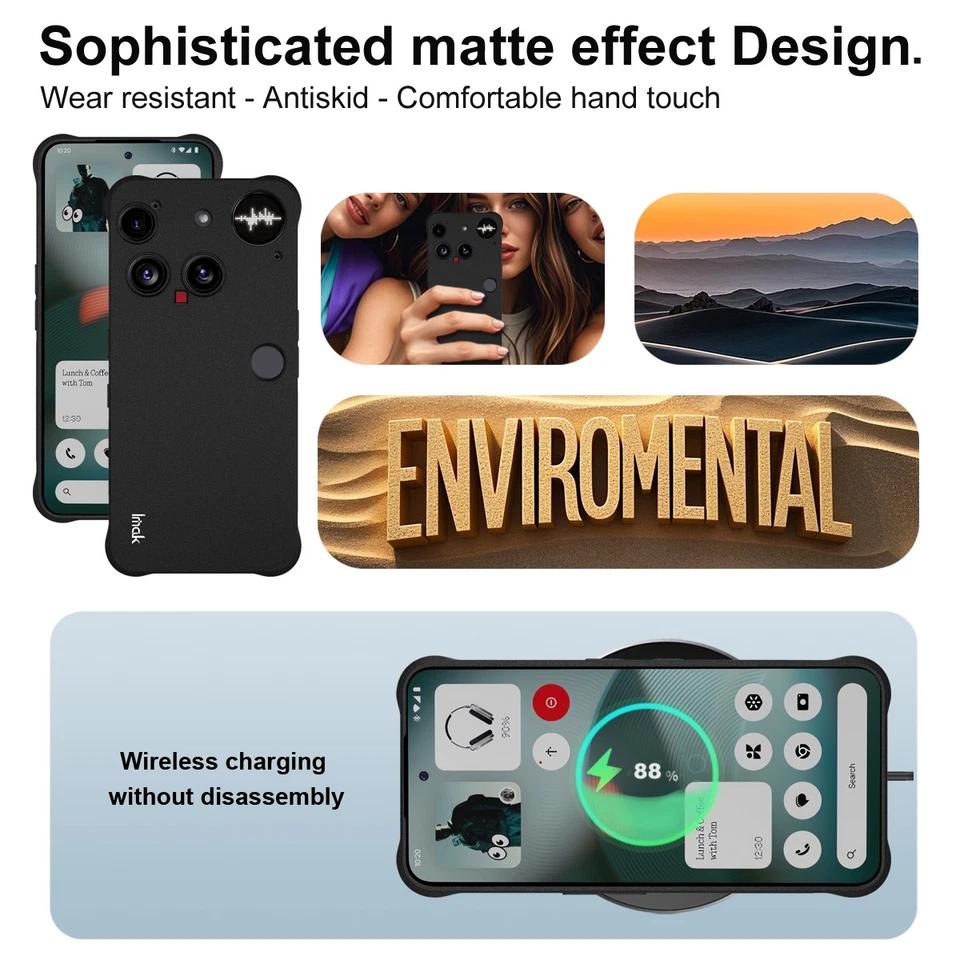 IMAK For Nothing Phone (3), Phone Case Shockproof 4 Airbags Soft Rubber Cover - Image 4 of 4