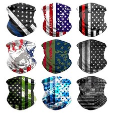 Neck Gaiter Face Cover - Sun Protection Mask Balaclava One Size 9pcs Flag -a