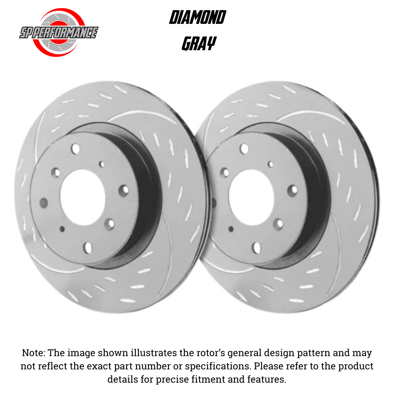 SP Performance D19-238-B Diamond Black Zinc Front Brake Rotors 97-05 Acura NSX