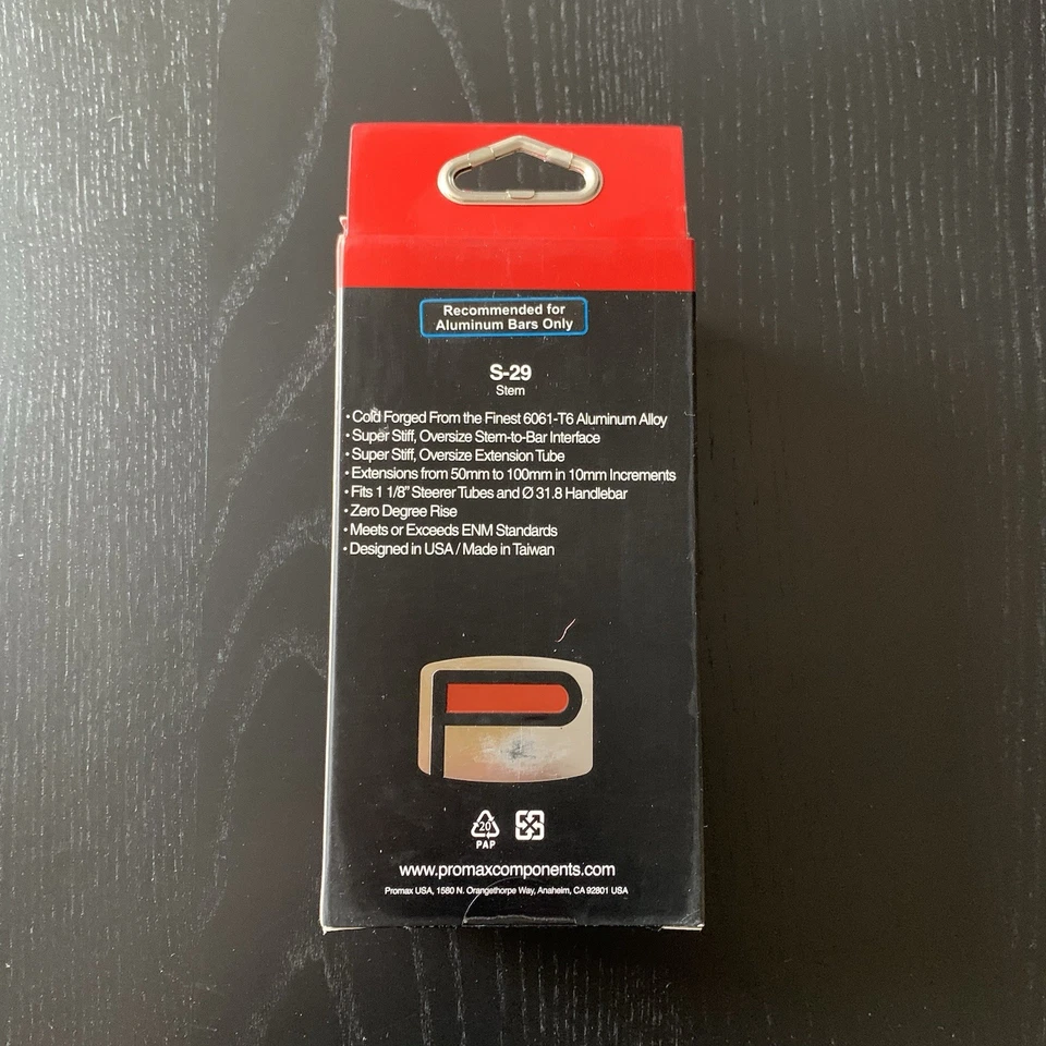 PROMAX  s-29 0 Degree Rise Stem 90 mm Red Color - Image 3 of 3