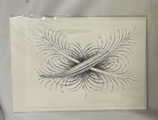 6 Decorative NOTE CARDS Sword & Feather Design D.L. & Co Thick Quality Paper