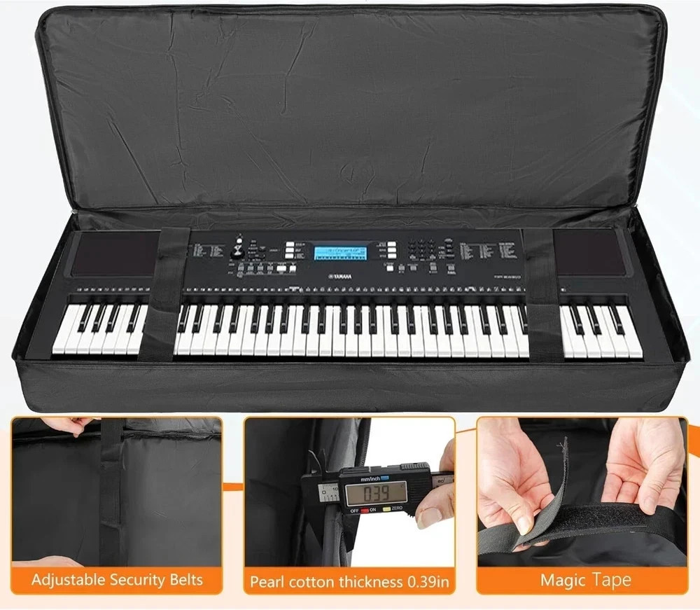 Custodia tastiera 76 tasti per pianoforte elettrico gig bag impermeabile borsa trasporto tastiera foto 4