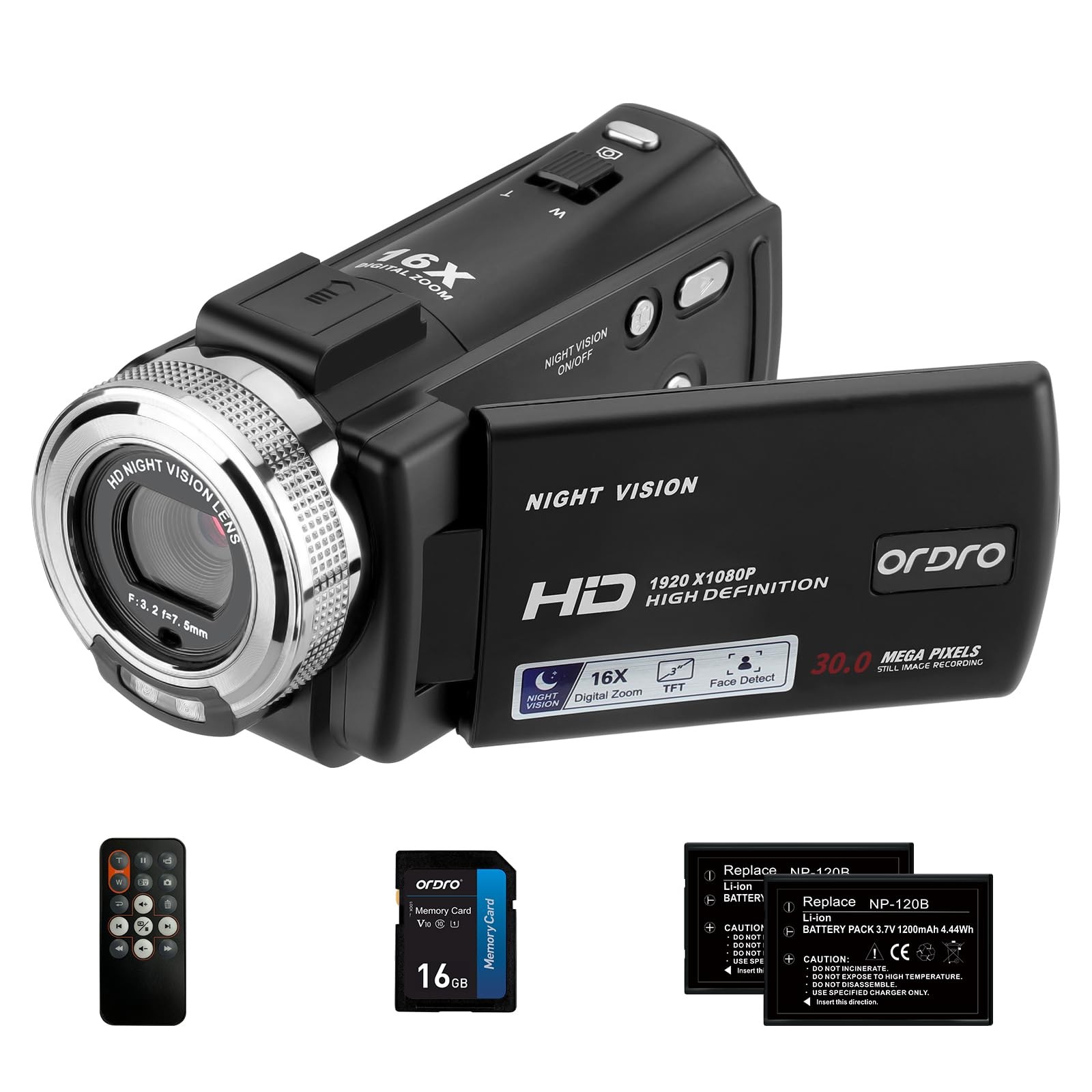 S Hdv-v12 Hd 1080p Video Camera Recorder Infrared Night Blac