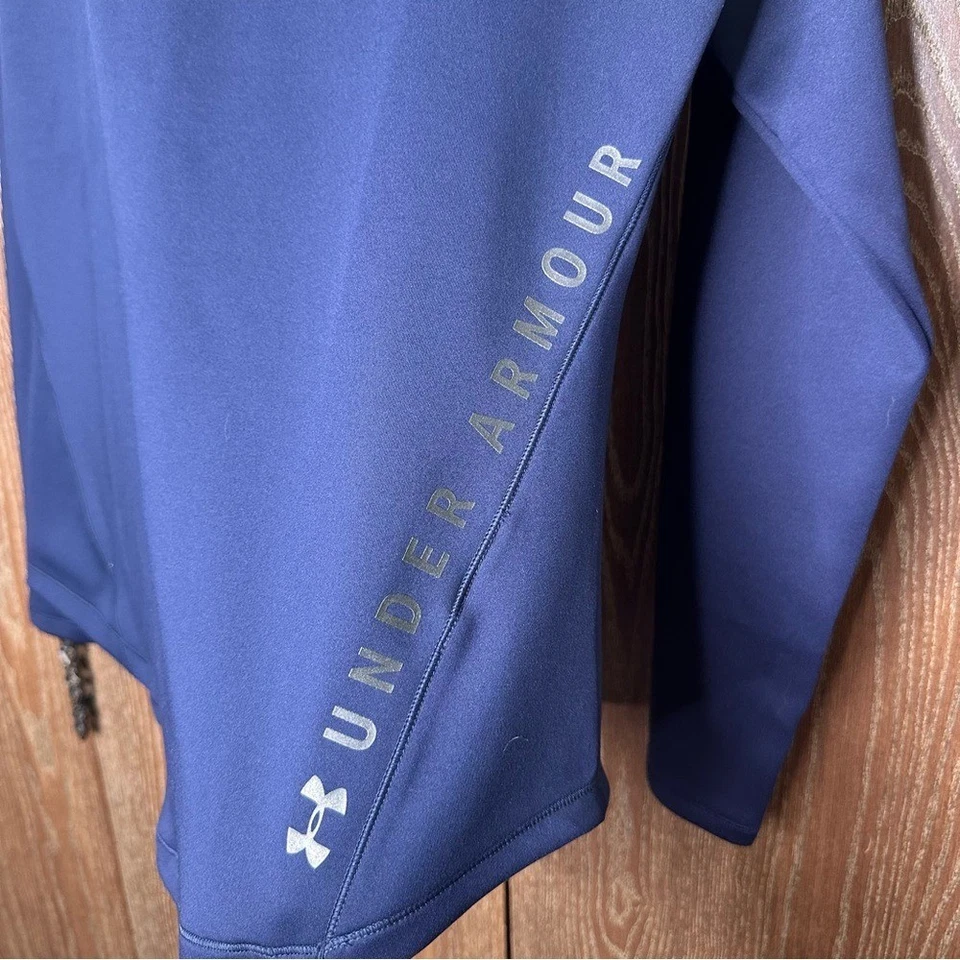 Jersey Under Armour para mujer ColdGear® infrarrojo cuello redondo azul marino manga larga grande Foto 4 de 4