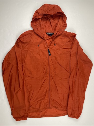 Exofficio Packable Rain Jacket Men's Size L Orange Full Zip Hooded Hiking Travel - Picture 2 of 10