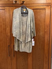 Ruby Rd Dress, Studded Neckline, Gold, NWT MSRP 74.00 XL