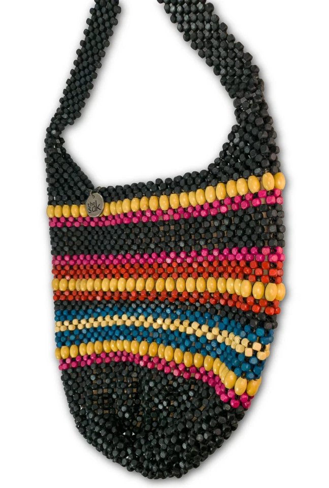 The Sak (Back To Bali) Bolso Hobo Bolso de Mano de Madera Tejido a Mano 14 pulgadas Foto 3 de 4