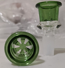 PANTALLA COPO DE NIEVE de vidrio de 14 mm cuenco deslizante macho para bong de pipa de agua (1 - UNO) verde