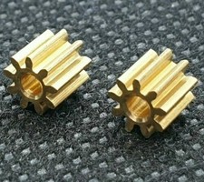 2 Motor Zahnrad Zug passend f&uuml;r Lego Duplo Intelli Lok Modul 0,4 E9 aus Messing