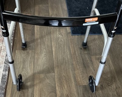 Folding Adjustable Aluminum Wheel Walking Frame with Platform Attachments