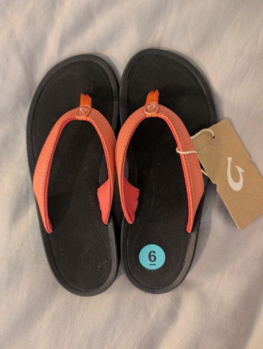 OluKai Ohana Women's Size 6 Flip Flop Thong Sandals Coral