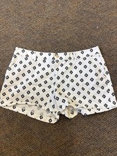Old Navy Girls White Black Geometric Print Shorts Size 16