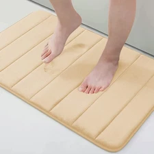 24 x 16 Memory Foam Bath Mat, Gold, Ultra Soft, Non-Slip, Absorbent, Wash