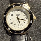 Vintage Timex Indiglo Men's Watch , Rotating Bezel,Quartz, Black Band, Runs