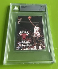1985-86 Chicago Bulls Schedules Michael Jordan Cover Rookie BGS 8 NM-MT BUD 1/64