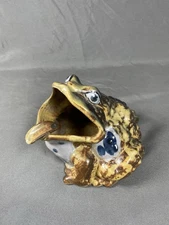 Vintage Bull Frog/Toad Open Mouth Ceramic Ashtray Made In Japan