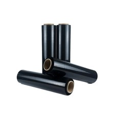 18" x 1500' 80 Gauge 4 Rolls Pallet Wrap Stretch Film Hand Shrink Wrap Black NEW