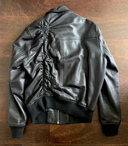 The Kooples Paris 100% Lambskin Black Leather Jacket Mens Small SS2019 DAMAGED image 4