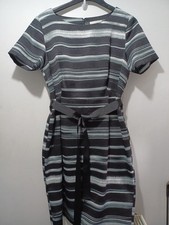 Jacques Vert Stripe Belted Dress Size 14