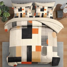 Comforter Set Twin Size, Geometric Painting Contemporary 5 Pcs Bedding for Ki...