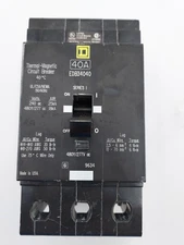 SQUARE D EDB34040 BOLT ON Circuit Breaker 40A 3P 480/277V 3PH EDB 40 Amp