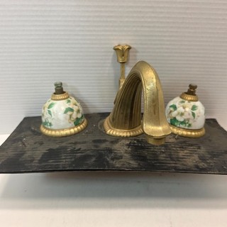Grifo vintage de oro/latón estampado España (¿Sherle Wagner?) Hollywood Regency