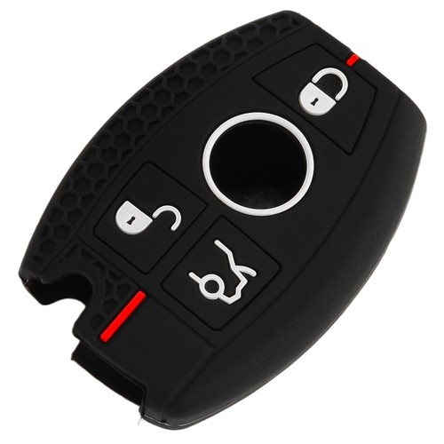 Funda protectora de silicona negra para llavero 1 pieza apta para Benz Clase A C E S M CLA GLA GLK - Imagen 3 de 4