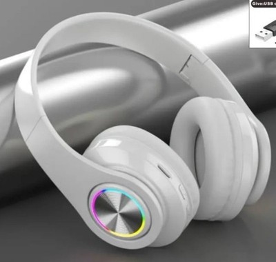 B39 Bluetooth Headset Wireless Hi-Fi Stereo Over-Ear Headphones White NIB #gift