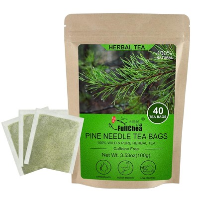 FullChea - Dried Pine Needle Tea Bags, 40 Teabags, 40 Count (Pack of 1) 