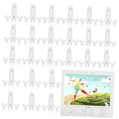 AccEncyc 25 Pack Acrylic Easel Stand 3 Inch Clear Plastic Easels 3Inch 25Pcs