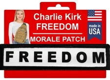 1x4 Charlie Kirk FREEDOM Morale Patch | Patriotic patches| Fight Fight Fight