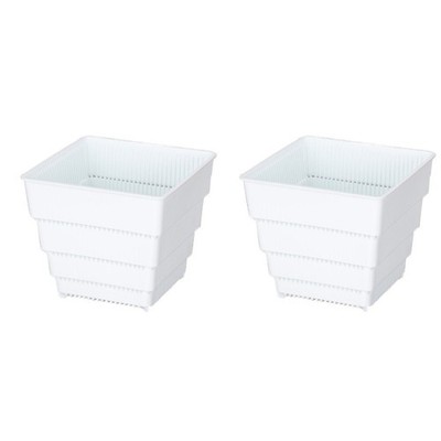 Set of 2 Pflanzkübel Eckig Plastik Blumentopf Für Den Innenbereich