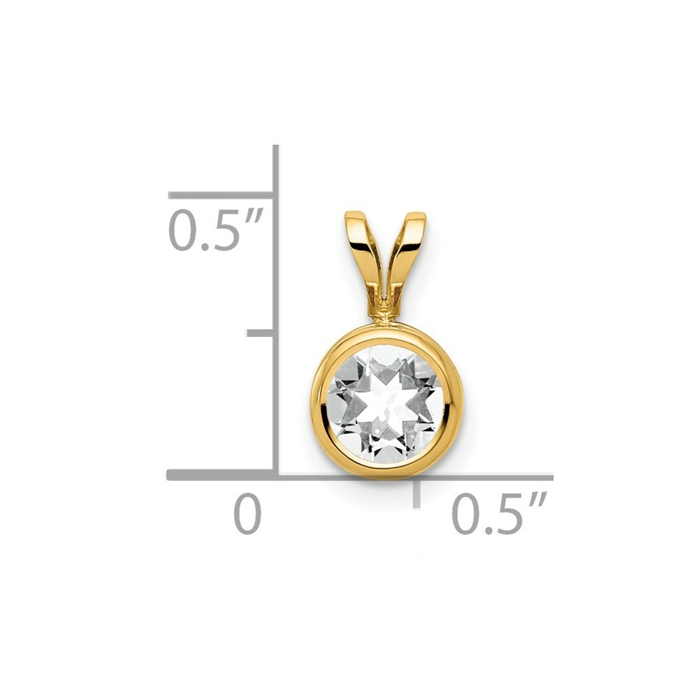 【payさん専用】 14K Yellow Gold 6mm Cubic Zirconia Bezel Pendant XP301CZ | eBay