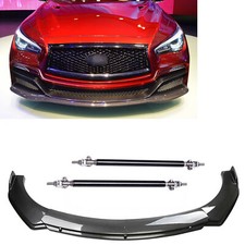 4pcs Front Bumper Lip Splitter Spoiler Carbon Fiber For Infiniti Q50 Q60 4pcs Front Bumper Lip Splitter Spoiler Carbon Fiber For Infiniti Q50 Q60