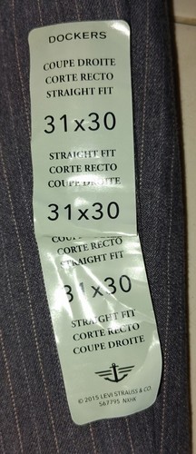 Dockers Herren 31x30 Straight Fit Hose Grau Nadelstreifen Signatur Khaki Grau Neu mit Etikett - Bild 15 von 18