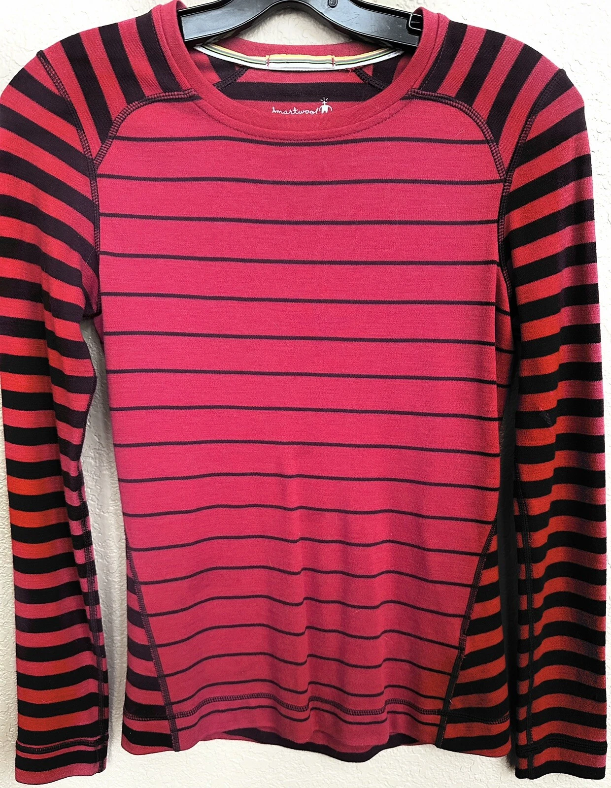 smartwool merino long sleeve pullover stripe sweater