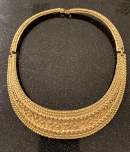 Authentic Valentino necklace Collar Runway Statement Couture Gold Plated Odyssey Style