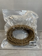 32.8ft Hemp Rope Covered Lamp Twisted Wire 18/2 Industrial Electrical 18 Gauge