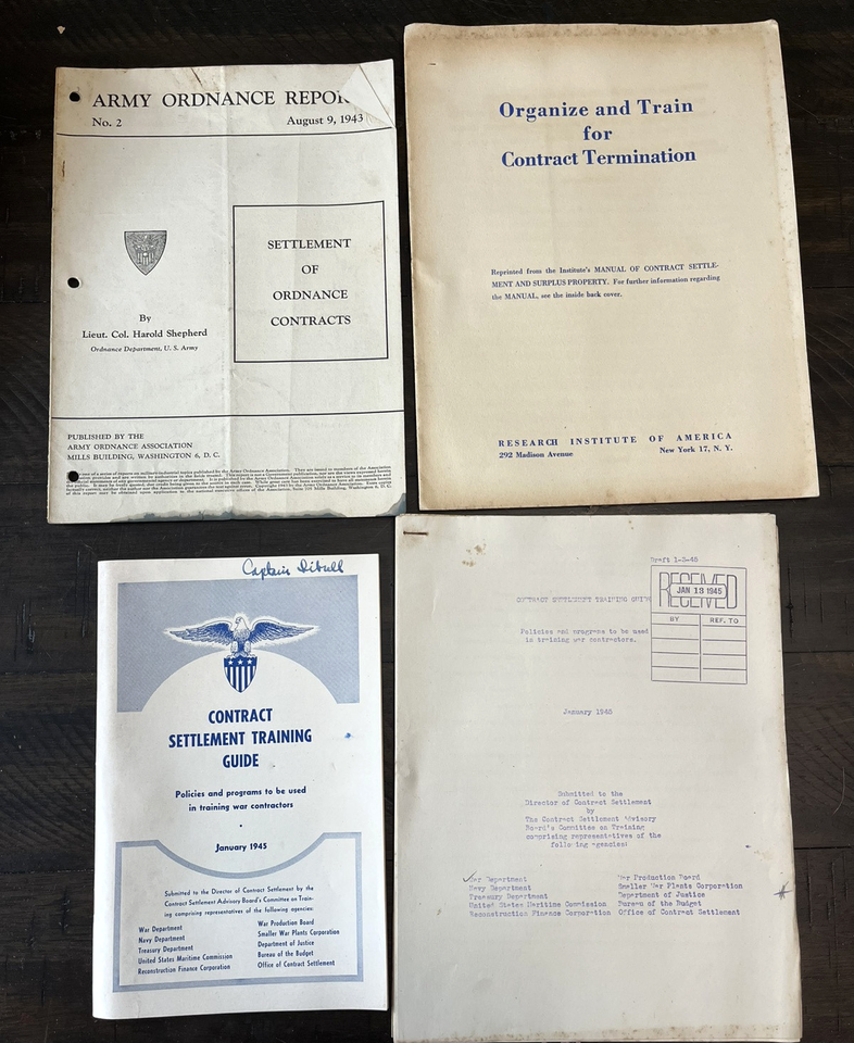 Military Army Ephemera LOT WW2 Notes Letters WWII Scripts Contract ...