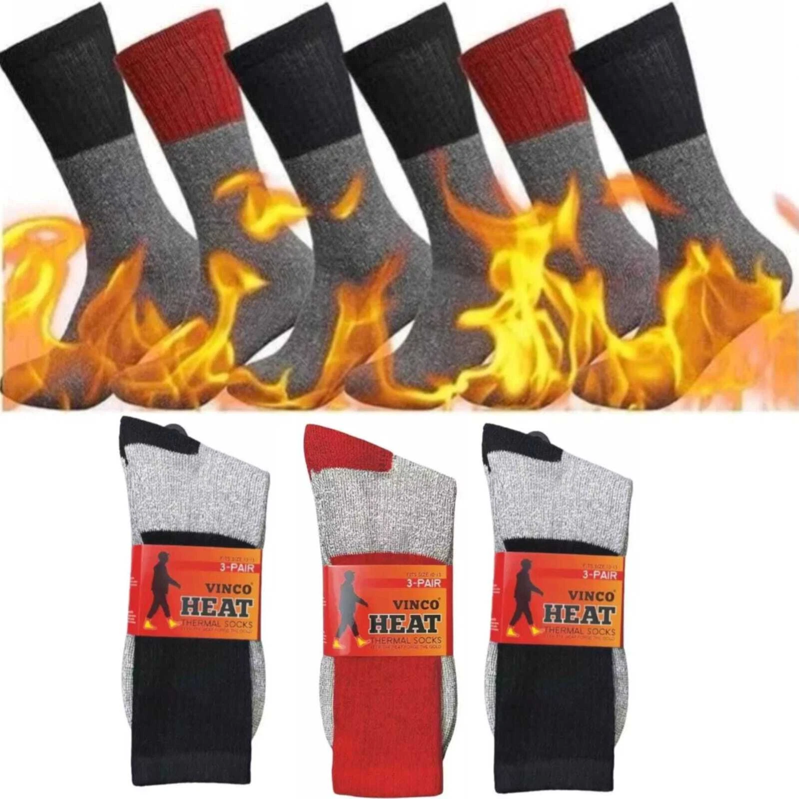 Wholesale Bulk Lots Mens Heated Thermal Crew Socks Heavy Duty Winter Warm
Opens in a new window or t