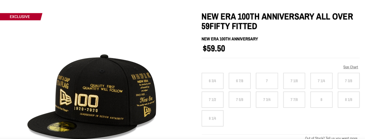 NEW ERA 100TH ANNIVERSARY 59FIFTY FITTED - SIZE 8 | eBay
