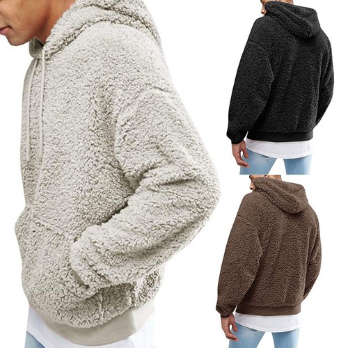 Men Teddy Bear Fluffy Fleece Hooded 