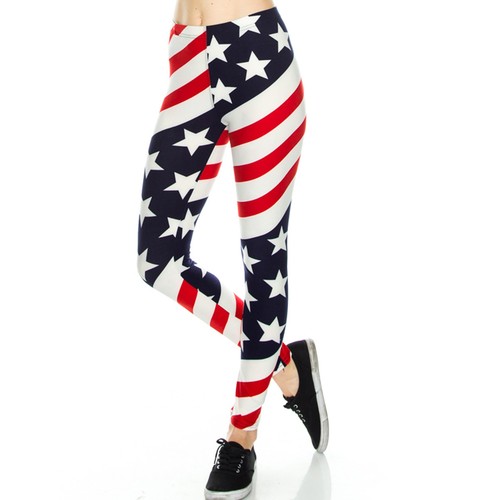 Women's American Flag Print Large Stars 