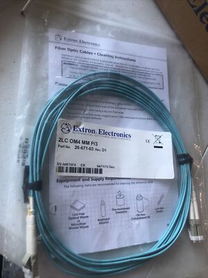 NEW! Extron 2LC OM4 MM P/3 / 26-671-03 / 3m LC to LC Multimode Fiber Optic Cable