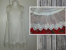 Antique Victorian Baby Petticoat Dress Embroidery Lace Large Doll or Bear 1900s