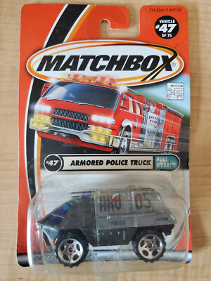 2001 Matchbox Armored Police Truck MB 47 new in package.