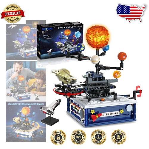 775 PCS Solar System Building Set - Rotating Space Model with Light for Kids 6+