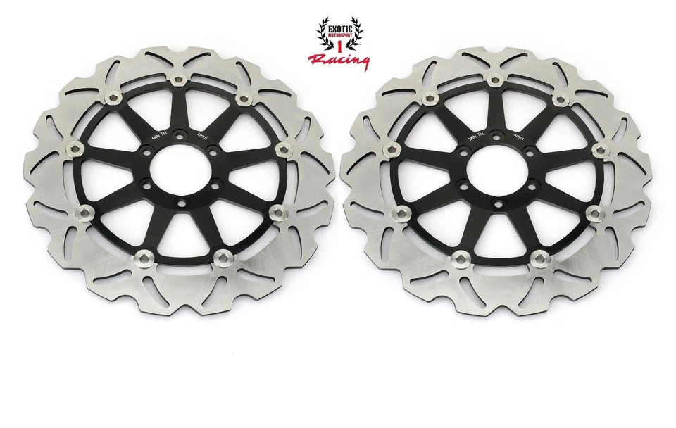 Front & Rear Brake Disc Rotors For Ducati Monster 696 Black 2008-2014 - Image 2 of 4