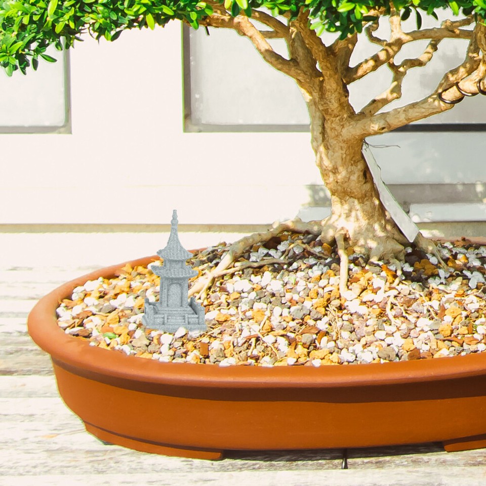 3 Pcs Miniature Japanese Garden Pagoda Simulation Landscape Furnishing